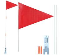 Cabilock 2 Sets Bike Safety Flags with Rear Axle Mounting for Boy Girl | Weather Resistant Red and Green Markers, ABS Connectors and Metal Sheets, Rear Rack Use for City Traffic