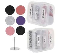 Cabilock 2 Sets Professional Nail Drill Sandpaper Discs 25mm Replacement Sandpaper Pads for Manicure Pedicure Nail Buffing and Dead Skin Removal Foot File Sanding Disc Kit