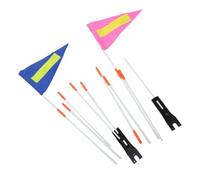 Cabilock 2 Sets Reflective Bike Safety Flagpole for Scooter and Bike, Weatherproof Pvc Triangle Flag with Fiberglass Pole, Easy Flag Replacement, for Group Cycling and Family Rides
