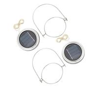 Cabilock 2 Sets Solar Mason Jar Lights with Warm White LED String Lights Flexible Copper Wire for Jars Solar Powered Outdoor Lanterns for Garden Patio Balcony Decoration