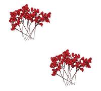 Cabilock 20 Pcs Artificial Berries Berry Stem for Vase Fake Winter Berry DIY Berry Branch Stems Artificial Orange Berry Stems Artificial Berry Branch Berry Twig Stems Xmas Decor Plastic Red