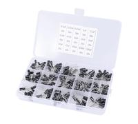 Cabilock 200 Pcs/set Electrolytic Capacitor Assortment Kit Aluminum Material Black Colour Marker Code Easy to Find for Power Supplies and Audio Amplifier Interconnections