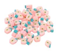 Cabilock 200pcs Apple Polymer Clay Beads with Direct Hole for Easy Stringing Fruit Slice Spacers for Halloween Jewelry Making DIY Bracelets Necklaces and Craft Supplies