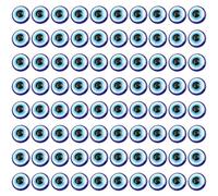 Cabilock 200pcs Blue Flat Back Evil Eye Resin Beads with Smooth Surface for DIY Jewelry Making and Crafts, Unique Oblate Shape Suitable for Hair Clip Accessories and Cell Phone Decoration