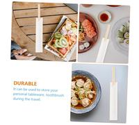 Cabilock 200Pcs Disposable Chopsticks Bags White Portable Packing Pouches for Restaurants School Picnic Camping Easy-open Cutlery Storage Pack
