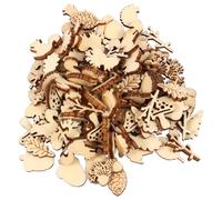 Cabilock 200pcs DIY Hollow Out Wooden Pinecone Leaves Slices Squirrel Hedgehog Mushroom Shapes, Natural Wood Craft Decorations for Art Projects and Home Party Ornaments