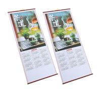 Cabilock 2026 Chinese Wall Scroll Calendar - 2026 of the Horse Year- Large 76x32cm Paper Lunar Calendar Scroll - Double Pack for Home Office Decor &
