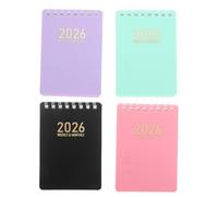 Cabilock 2026 Mini Planner 4pcs Set A7 Pocket Calendar Book Spiral Binding Monthly Weekly Academic Planner for Students Personal Daily Agenda Notepad for Purse