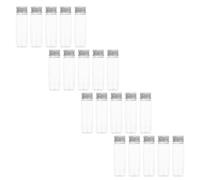 Cabilock 20Pcs 50Ml Plastic Test Tubes with Aluminum Caps Sample Storage Bottles for Candy, Bath Salts, and Liquid Containers Plastic Vials for DIY and Laboratory Use