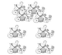 Cabilock 20pcs Antique Silver Golf Charms Delicate Necklace Pendants for DIY Jewelry Making Golf Game Souvenirs and Crafting Accessories