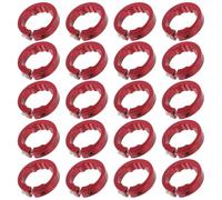 Cabilock 20pcs Bicycle Handlebar Lock Ring Hand Grip Clamping Ring Non-Slip Bike Grip Connector Retaining Clips Red