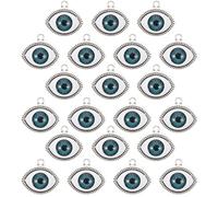 Cabilock 20pcs Blue Evil Eye Alloy Pendants for Necklace and Sweater Chains, Creative DIY Jewelry Making Charms, Safe for Skin and Sturdy Design, for Craft and Bracelet Projects