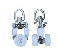 Cabilock 20Pcs Curtain Track Rollers Twin Wheeled Silent Runner Pulleys for Windows Closets Sliding Doors Easy to Install Curtain Gliders