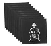Cabilock 20pcs Death to My Party Napkins Black Disposable Paper Guest Towels High Absorbency for Bachelorette Bridal Shower Halloween Wedding Decorations