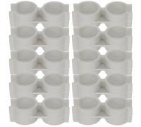Cabilock 20pcs Double Pipe Clamp Broom Dustpan Connector Clips Plastic Pipe Fasteners for Secure Home Cleaning Tool Attachment Versatile Pole Holder for Boat DIY and Floor Maintenance