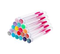 Cabilock 20pcs Eyelash Brush Mascara Wands with Empty Tubes, Lightweight Plastic Lash Spoolies for Daily Use and Travel, Portable Makeup Brush Tools for Beginners and Random Color