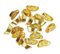 Cabilock 20pcs Golden Ingot Figurines Chinese Crafts Ornament Metal Desktop Ingot Decoration for Home Office Feng Shui Prosperity