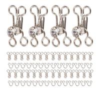 Cabilock 20pcs Hook and Eye Closure Metal Sewing Fasteners Silver Retro Easy to Use for Corsets and Business Suits Sewing Projects Christmas Birthday