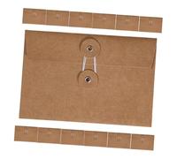 Cabilock 20pcs Kraft Paper Envelopes with String Tie Closure Vintage Office Storage Bags Brown Classic Style Versatile and Easy Access Filing Envelopes for Sending Out Invitations