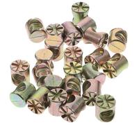 Cabilock 20pcs M6x10mm Zinc Alloy Cross Dowel Slotted Nut Replacement Hardware for Assembly of Beds and Flat Furniture, Golden Finish 6mm Hole Size for Better Retention