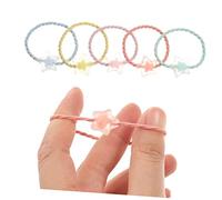 Cabilock 20pcs Macaron Color Transparent Matte Elastic Hair Ties for Cartoon Star Design Ponytail Holders with Elasticity and Bright Colors and Comfortable Hair Bands for Daily Use