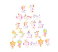 Cabilock 20Pcs Mini Cartoon Resin Pendants Assorted Unicorn Rainbow Cloud Charms Lightweight DIY Jewelry Making Accessories for Necklace Earring Bracelet Craft