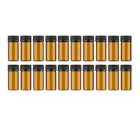 Cabilock 20pcs Mini Glass Vial Bottles Grain Cover and Hole Plug for Essential Oils Chemistry and Perfumes Dark Brown Refillable Containers for Travel and Storage