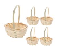 Cabilock 20Pcs Mini Woven Flower Handmade Natural Decor for Home Parties Multi Functional Bamboo Storage for Micro Landscapes Flower Arrangements