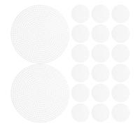 Cabilock 20Pcs Round Plastic Cross Stitch Mesh Sheets 11.5Cm White Sewing Canvas for Needlepoint, Embroidery, Crochet Crafting and Bag Making Supplies