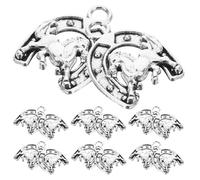 Cabilock 20pcs Silver Horseshoe Charms for DIY Jewelry Making and Bracelets, Vintage Alloy Material, Resistant to Fading, Versatile Accessories for Crafting Necklaces and Keychains