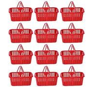 Cabilock 20pcs Small Fruit Basket Strawberry Cherry Basket Plastic Handle Basket Container Red Mini Shopping Basket Kids Adult Fruit Picking Basket 23. 5x17x11cm Random Patterns