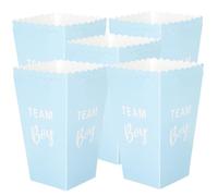Cabilock 20pcs Small Paper Popcorn Boxes for Gender Reveal Parties Shower and Birthday Celebrations Food-safe Paper Containers for Boy Girl Giving and Party Snacks