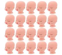 Cabilock 20Pcs Small Vinyl Doll Heads for Craft Making DIY Keychain Accessories Doll Supplies for Home Decor Photo Props
