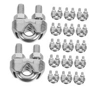 Cabilock 20pcs Stainless Steel Wire Rope Clamps Cable Clips U-bolt Fasteners Steel for Joining and Securing Multi-use Cable Clamp