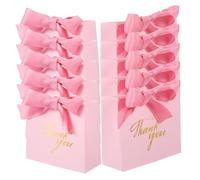 Cabilock 20pcs Thank You Party Favor Bags Portable Paper Bags with Bow Ribbon for Weddings Birthdays and Special Occasions Lightweight Reusable Design