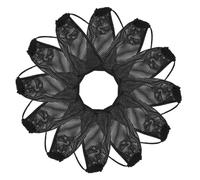 Cabilock 20pcs Versatile Mesh Gym Bag Drawstring Sports Equipment Bag for Beach Gym Dance Soccer Polyester Black