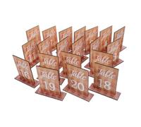 Cabilock 20pcs Wooden Table Stands with Base for Wedding Reception and Party Seating Rustic Desk Decor Signs with Clear Bold Numbers for Banquet and Cafe Display