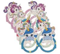 Cabilock 24 Pairs Unicorn Party Paper Glasses for Adults Lightweight Decorative Birthday Eyeglasses with Clear Print Unique Theme Party Favors for Boys