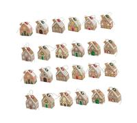Cabilock 24pcs Christmas House Shaped Boxes Reusable Advent Calendar Packaging for Holiday Party Favors Snacks Gifts Easy to Assemble Festive Treat Holders with Vibrant Colors and Classic