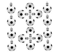 Cabilock 24pcs Christmas Soccer Ball Ornaments Football Baubles with Hanging Strings Plastic Festive Tree Decorations for Holiday Parties and Soccer Fans