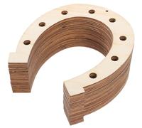 Cabilock 24Pcs DIY Horseshoe Shape Unfinished Wooden Cutouts Wood Slices for Kindergarten Crafts Birthday Party Decorations