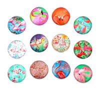 Cabilock 24pcs Flamingo Pattern Magnet Fridge Magnets Creative Decoration Prop round Glass Won't Fall off Hold Notes Great Ideas for Winter Holiday Random Style
