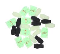 Cabilock 24pcs Halloween Mini Coffin and Tombstone Figurines Detailed Spooky Diorama Fairy Garden Accessories Compact Prank Props for Terrarium and Graveyard Scene Craft