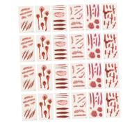 Cabilock 24pcs Halloween Temporary Scar Stickers 3d Scary Wound Decals Body Tattoos for Party Cosplay Makeup