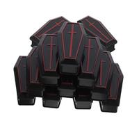 Cabilock 24pcs Mini Plastic Coffin Boxes Sturdy Halloween Coffin Ornament for Prank Party Favors and Haunted House Decor Detailed Miniature Casket Models for April Fool S Day and Halloween