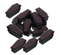 Cabilock 24pcs Mini Plastic Coffin Models Halloween Casket Decor Sturdy Props for Fairy Garden Haunted House Party Favors and Prank Accessories
