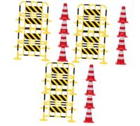 Cabilock 24pcs Miniature Traffic Cone Roadblocks Playthings Simulation Traffic Fence Barricades for School Teaching Aids and Roadblocks Model Toys