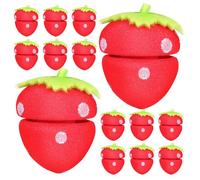 Cabilock 24pcs Strawberry Shaped Hair Rollers Heatless Strawberry Hair Curlers for Long Overnight for Sleeping