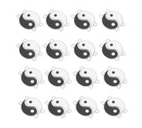Cabilock 24Pcs Taiji Bagua Pendant Charms Set, Black and White Alloy DIY Jewelry Accessories for Necklace and Bracelet Making, Chinese Feng Shui Symbol Crafts for Handmade Jewellery