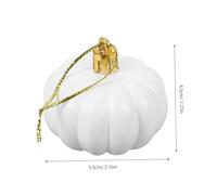 Cabilock 24pcs White Mini Plastic Pumpkin Hanging Ornaments for Fall Thanksgiving Tree Decorations Lightweight Halloween Harvest Party Supplies
